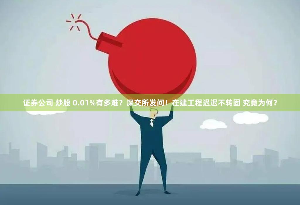 证券公司 炒股 0.01%有多难？深交所发问！在建工程迟迟不转固 究竟为何？