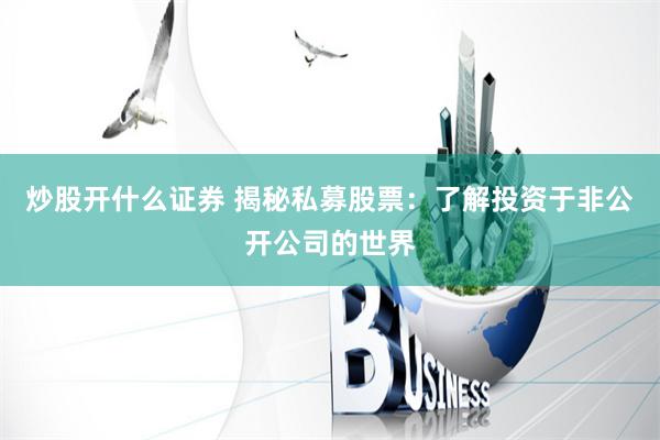 炒股开什么证券 揭秘私募股票：了解投资于非公开公司的世界